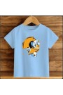 Çocuk Mavi Pamuklu Baskili T-shirt